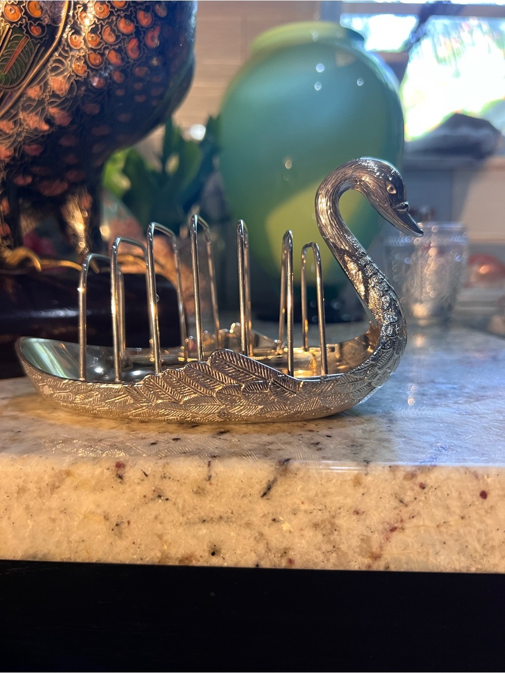 Antique Silver Swan Toast Rack in Excellent Condition - Picture 4 of 12